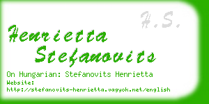 henrietta stefanovits business card